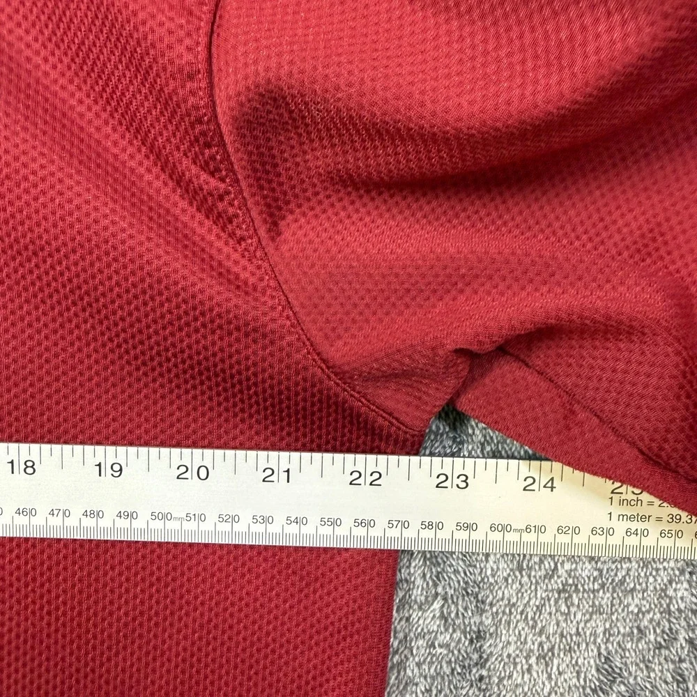 Nike Golf Polo Shirt Sphere Dry Mens L Long Sleeve Burgundy Red Textured L